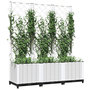 Voir la diapositive 3 : VIDAXL Jardiniere avec treillis Blanc 120x40x136 cm PP