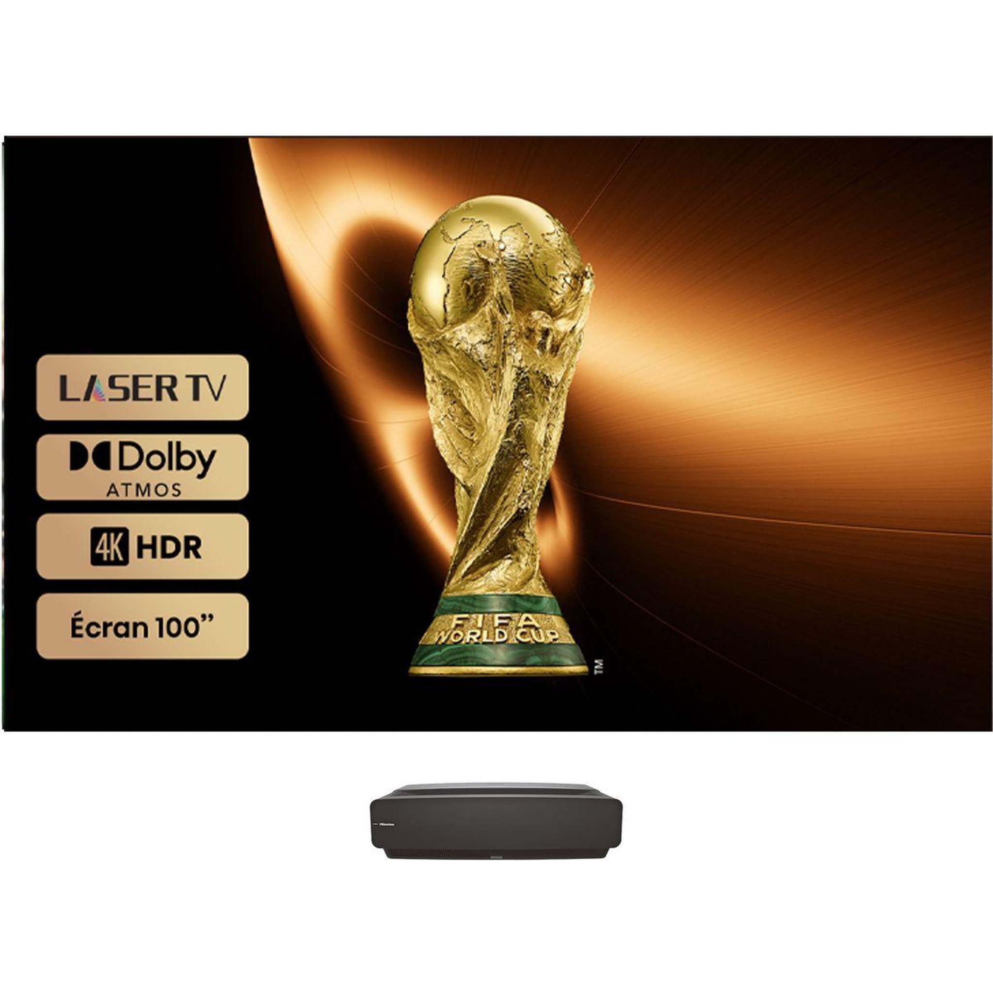 Voir la diapositive 1 : Hisense Vidéoprojecteur home cinéma 100L5F-D12 Laser TV + écran