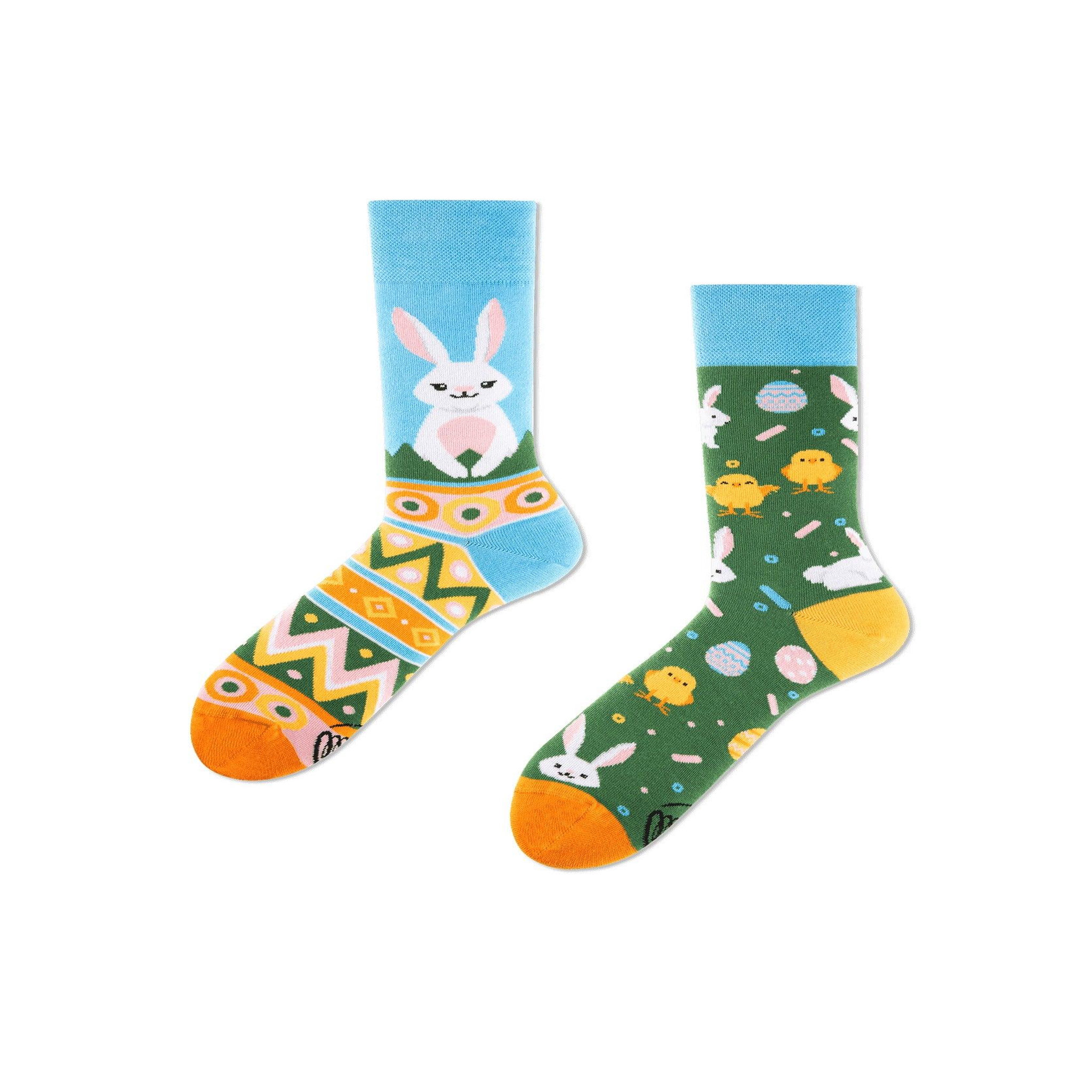 MANY MORNINGS Chaussettes lapin de pâques. Coloris disponibles : Multicolore