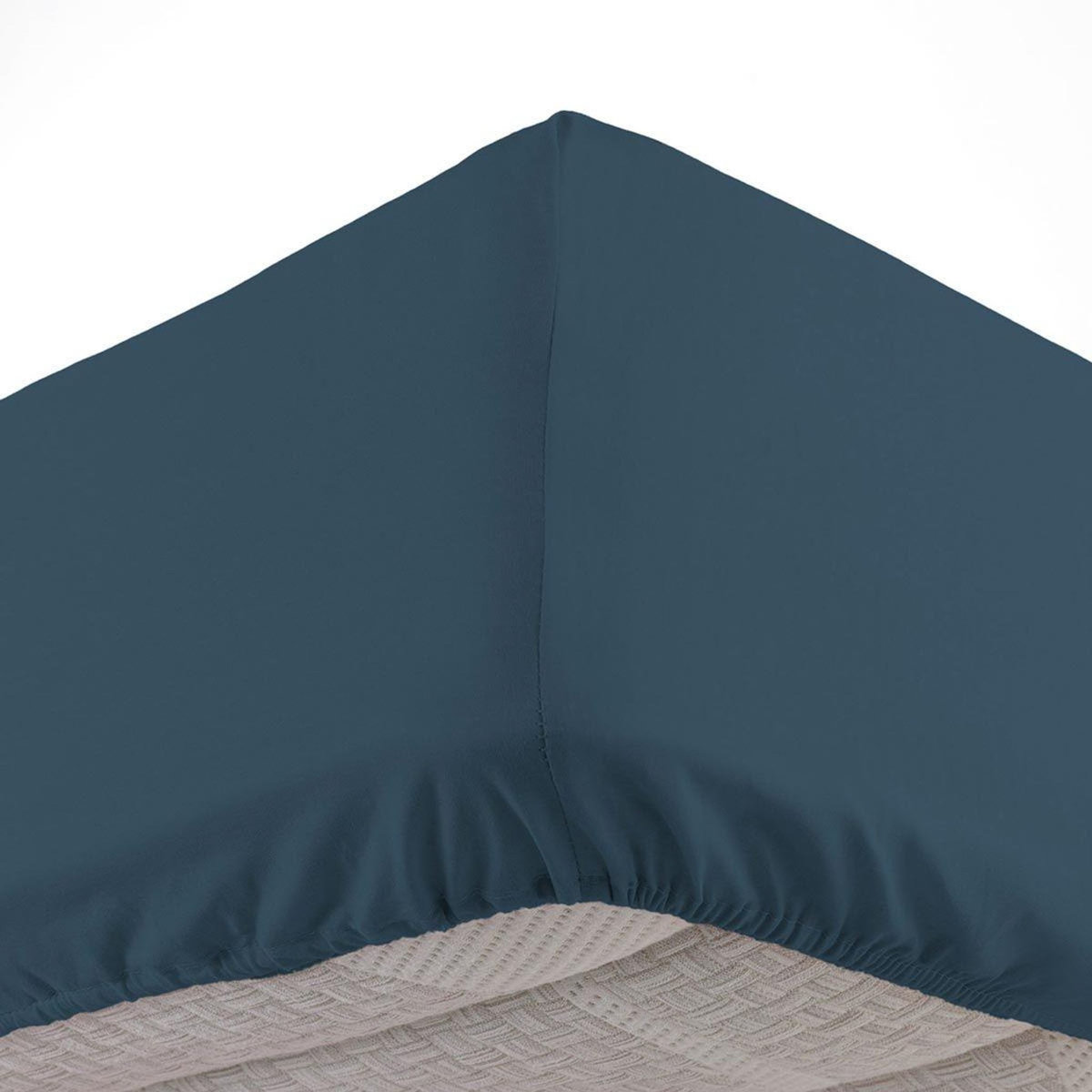 Paris Prix Drap Housse  Lina  160x200cm Bleu Nuit