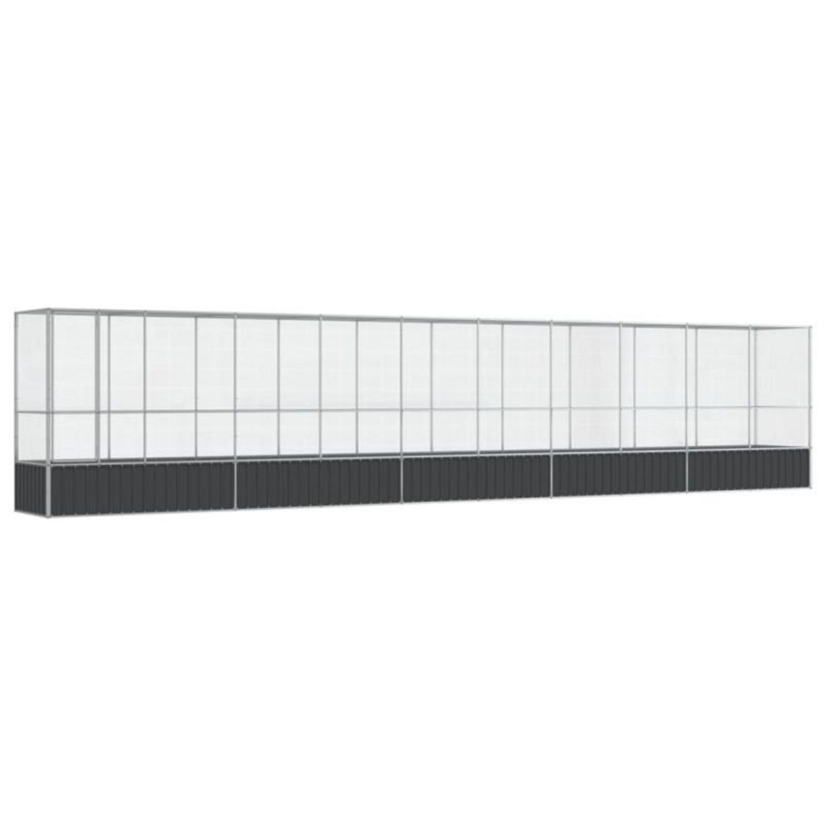 VIDAXL Volière avec extension argenté 1042,5x107x212 cm acier
