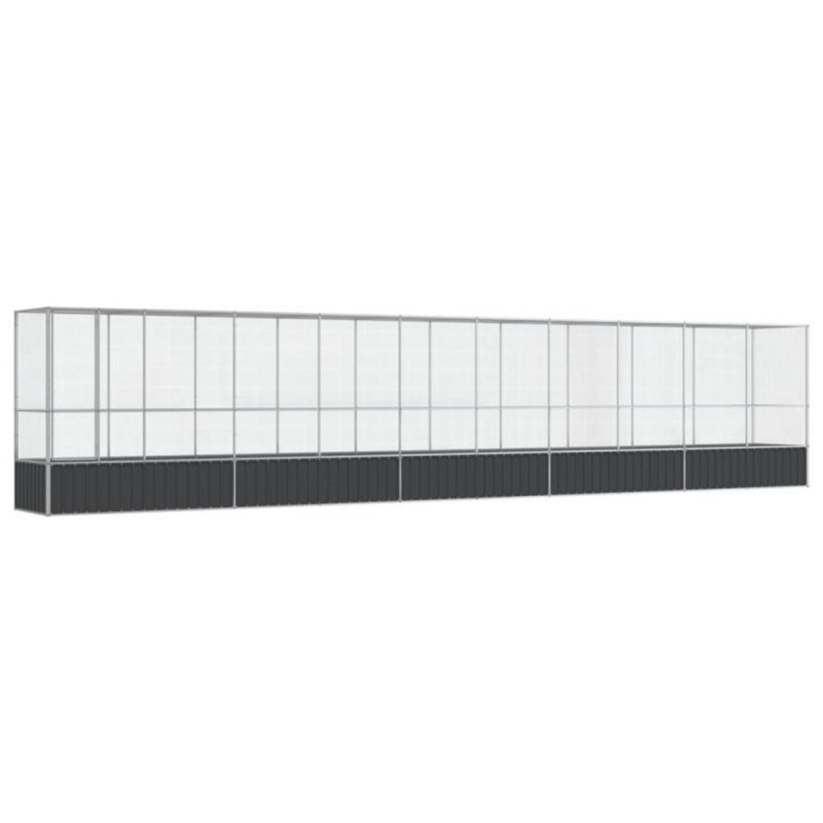 VIDAXL Volière avec extension argenté 1042,5x107x212 cm acier
