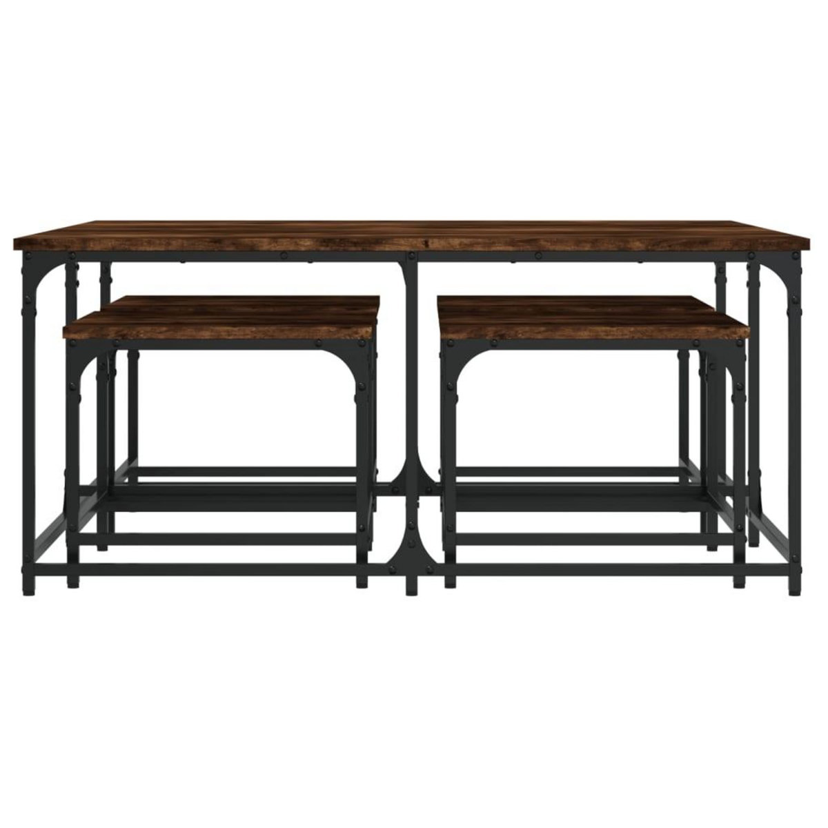 VIDAXL Tables basses gigognes 5 pcs chene fume bois d'ingenierie