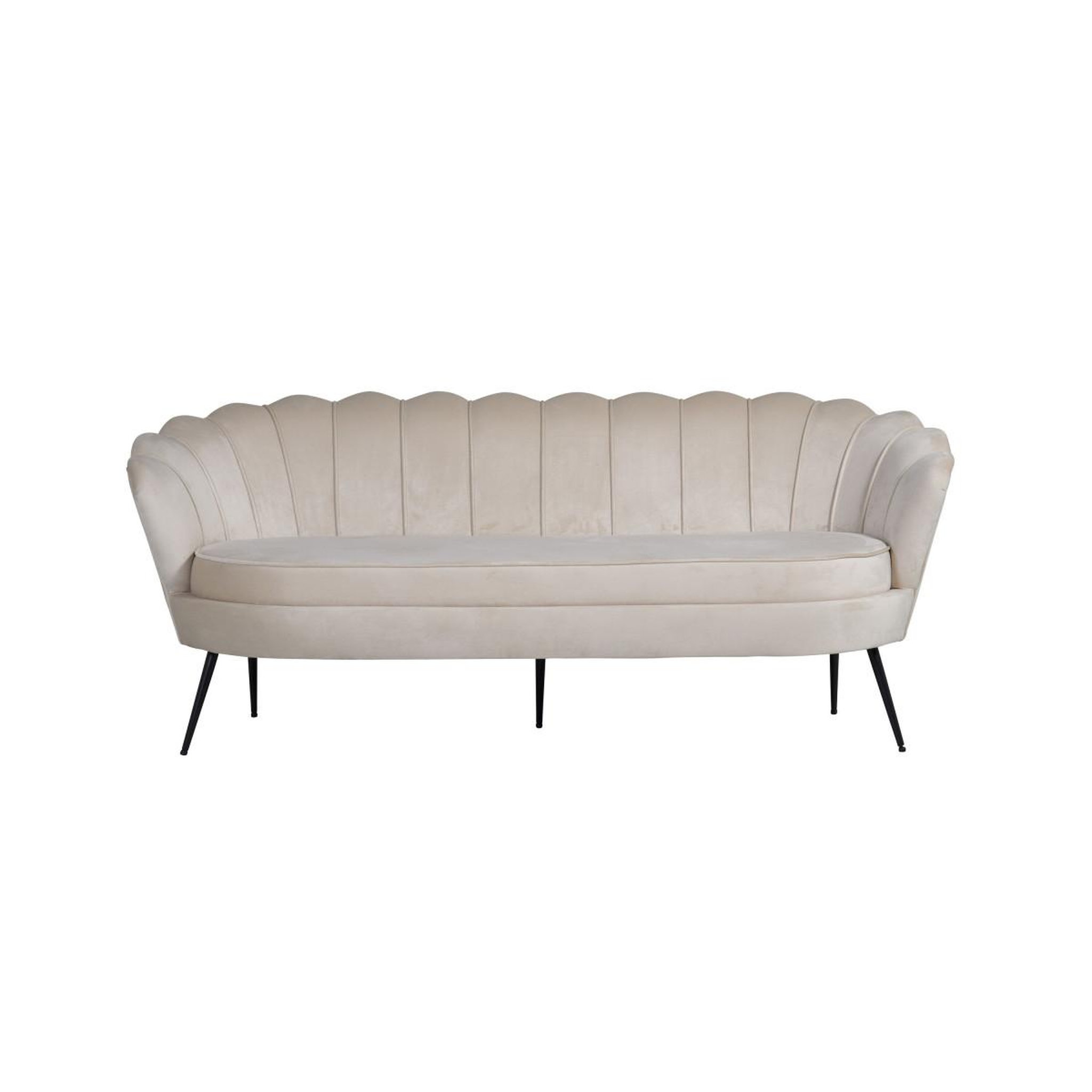 Voir la diapositive 2 : Paris Prix Canapé 3 places en velours  calais  180cm beige