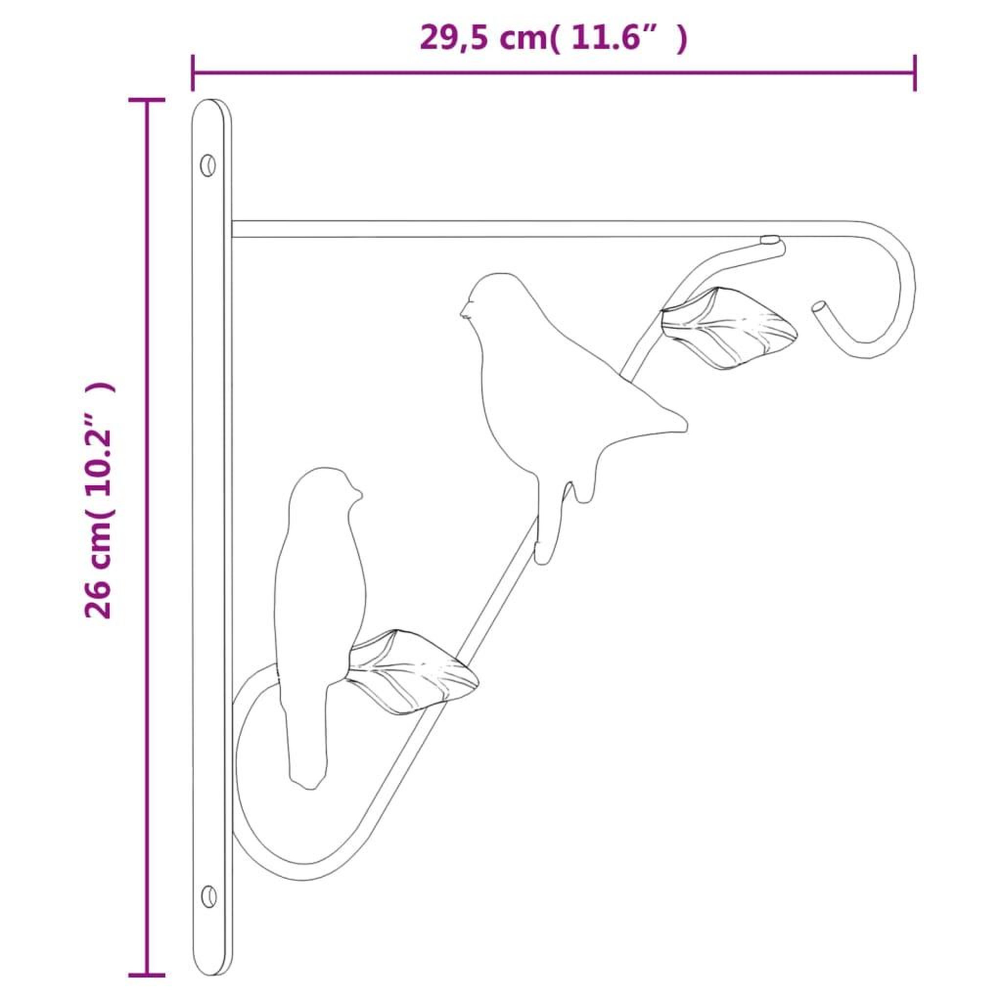 Voir la diapositive 6 : VIDAXL Supports de panier suspendu 4 pcs noir acier