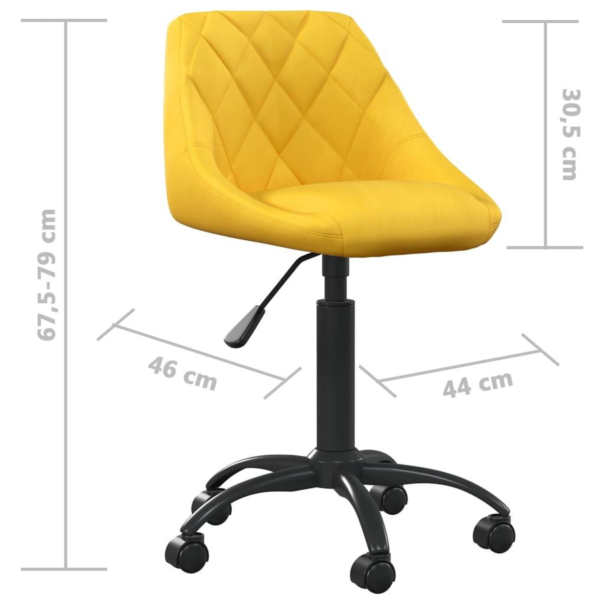 Voir la diapositive 6 : VIDAXL Chaise de salle a manger Jaune moutarde Velours