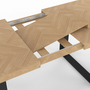 Voir la diapositive 6 : ID MARKET Table à manger extensible rectangle CASSIUS 4-8 personnes effet chevrons et pieds noirs 160-200 cm