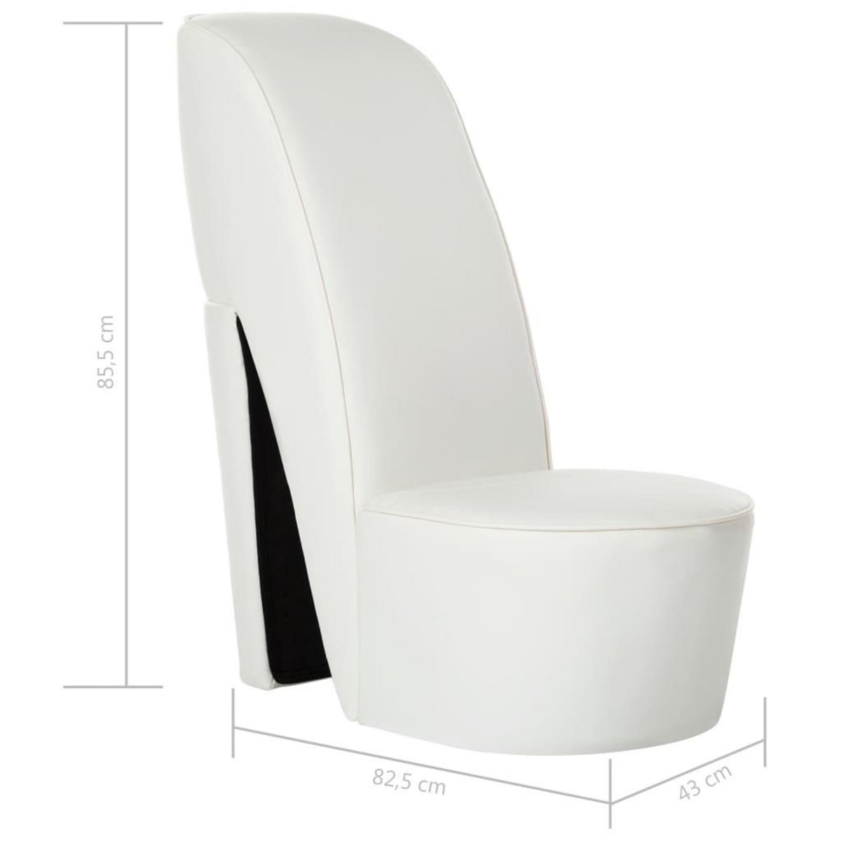 VIDAXL Chaise en forme de chaussure a talon haut Blanc Similicuir
