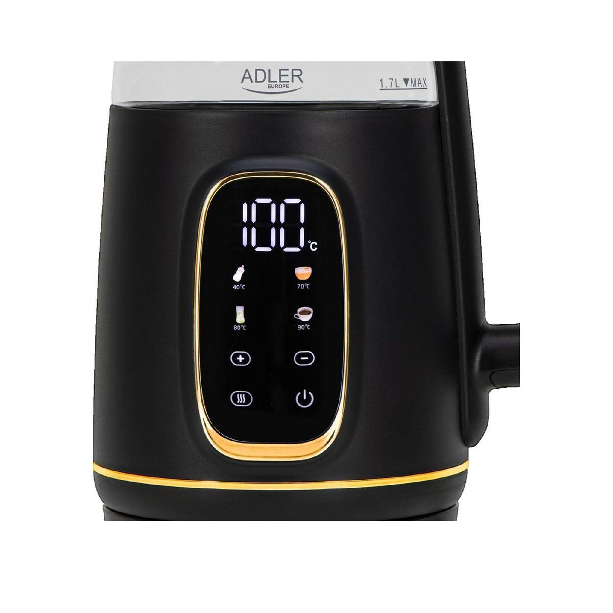 Voir la diapositive 2 : ADLER Bouilloire Adler Europe AD 1305 Noir et Or