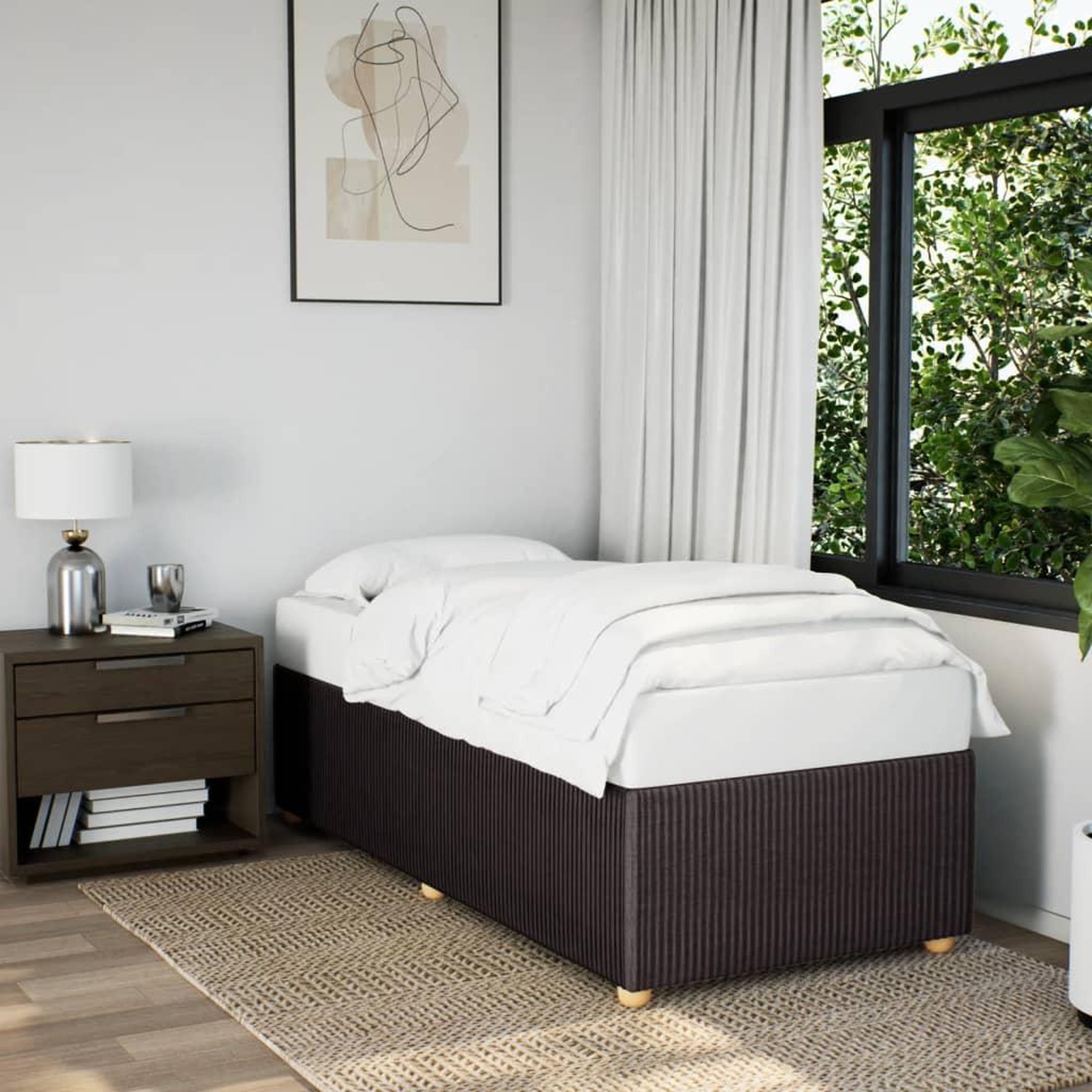 VIDAXL Cadre de lit sans matelas marron fonce 90x200 cm tissu