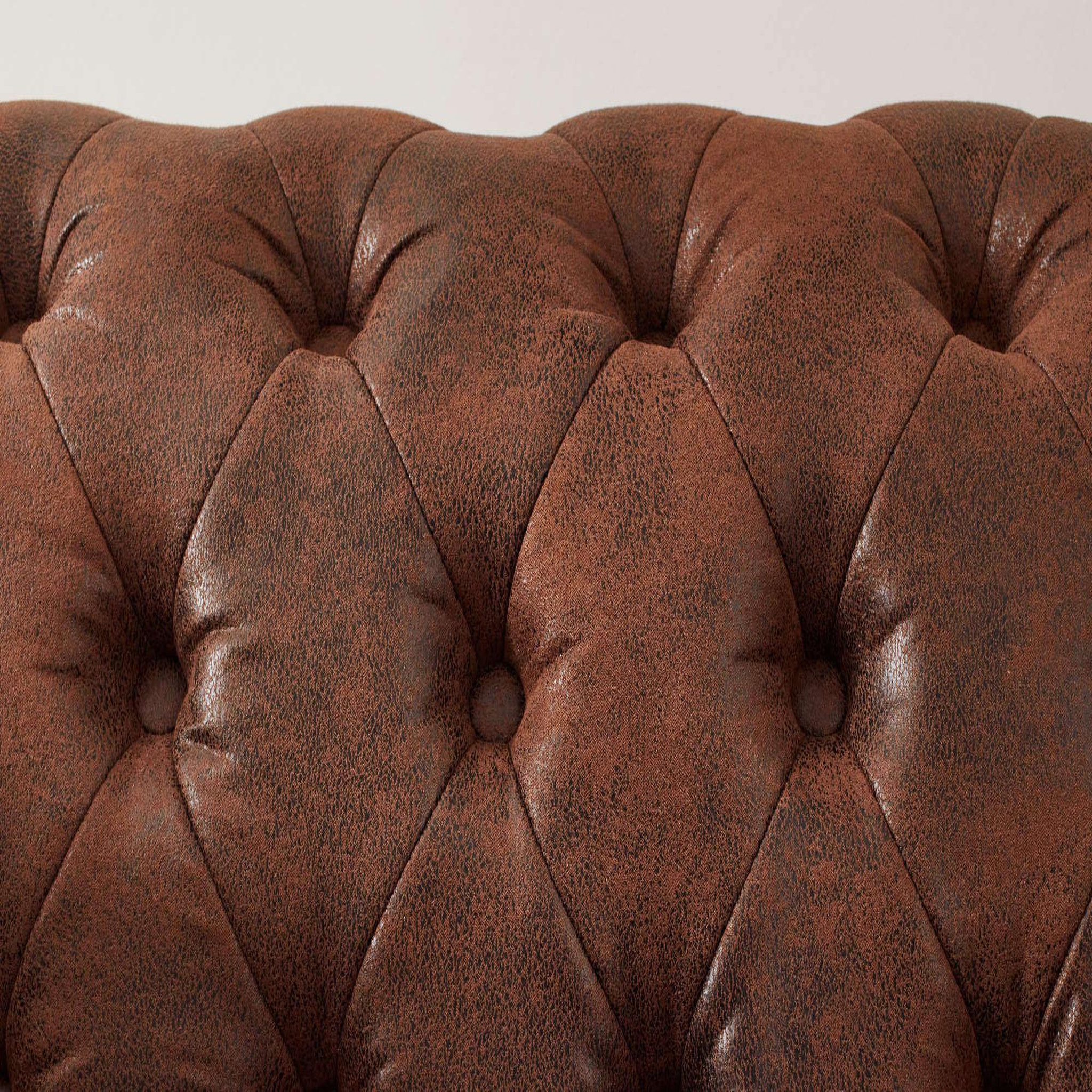 Voir la diapositive 4 : LISA DESIGN Winston - canapé d'angle chesterfield - 4 places - style industriel - gauche