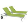 Voir la diapositive 1 : Habitat et Jardin Bain de soleil en aluminium et textilène  Bella  - Phoenix - Vert - Lot de 2