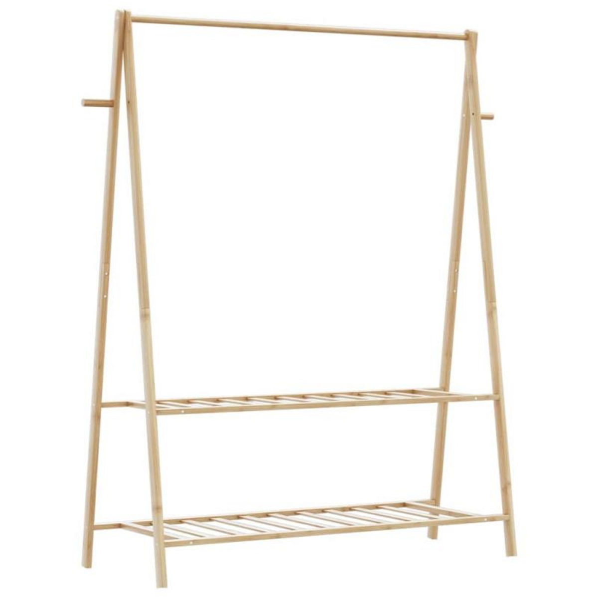 VIDAXL Porte vêtement avec étagères 132x45,5x150,5 cm bambou