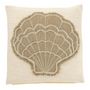 Voir la diapositive 1 : Paris Prix Coussin Déco en Coton  Coquillage  50x50cm Blanc