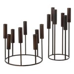 Paris Prix Lot de 2 Chandeliers en Métal  Pierre  37cm Noir