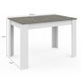 Voir la diapositive 4 : ID MARKET Table à manger rectangle ROZY 6 personnes blanc plateau effet béton 110 cm