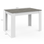 Voir la diapositive 4 : ID MARKET Table à manger rectangle ROZY 6 personnes blanc plateau effet béton 110 cm