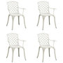 Voir la diapositive 1 : VIDAXL Chaises de jardin lot de 4 Aluminium coule Blanc