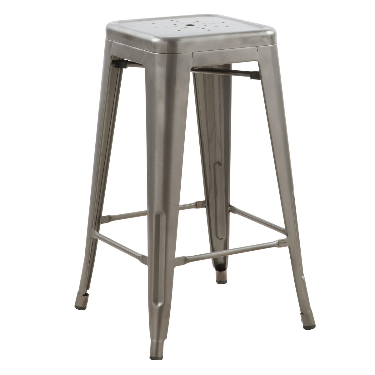 Rendez vous déco Lot de 2 tabourets pour îlot central 66 cm en métal chrome brillant-Indus