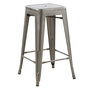 Voir la diapositive 6 : Rendez vous déco Lot de 2 tabourets pour îlot central 66 cm en métal chrome brillant-Indus