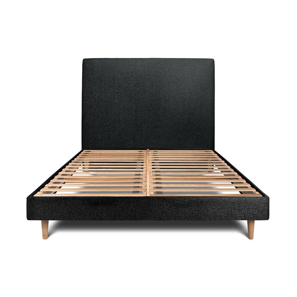 Sommeil de Plomb Lit avec tête de lit tapissier bouclette et sommier kit - Hauteur totale : 29cm