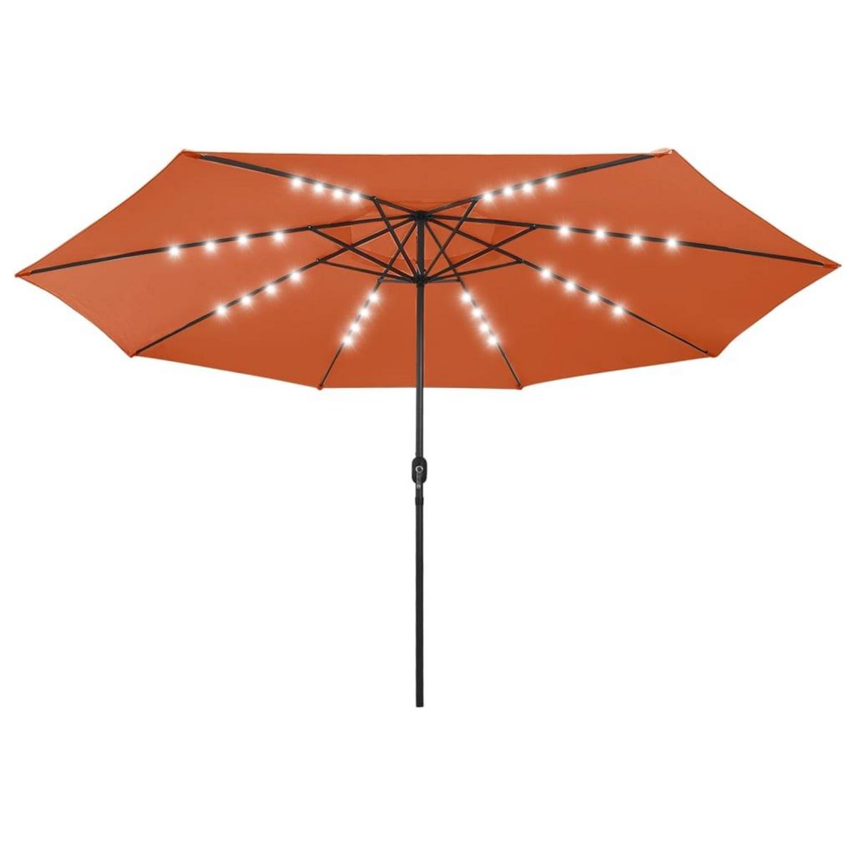 VIDAXL Parasol de jardin avec lumieres LED et mat en metal terre cuite