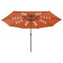 Voir la diapositive 2 : VIDAXL Parasol de jardin avec lumieres LED et mat en metal terre cuite