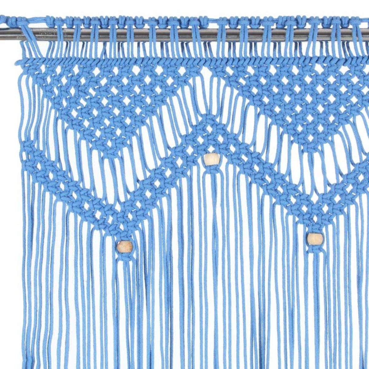 VIDAXL Rideau en macrame Bleu 140x240 cm Coton
