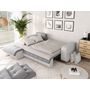 Voir la diapositive 6 : Canapé d'angle gauche convertible CLELIA, 4 places, tissu microfibre gris PU blanc ou noir