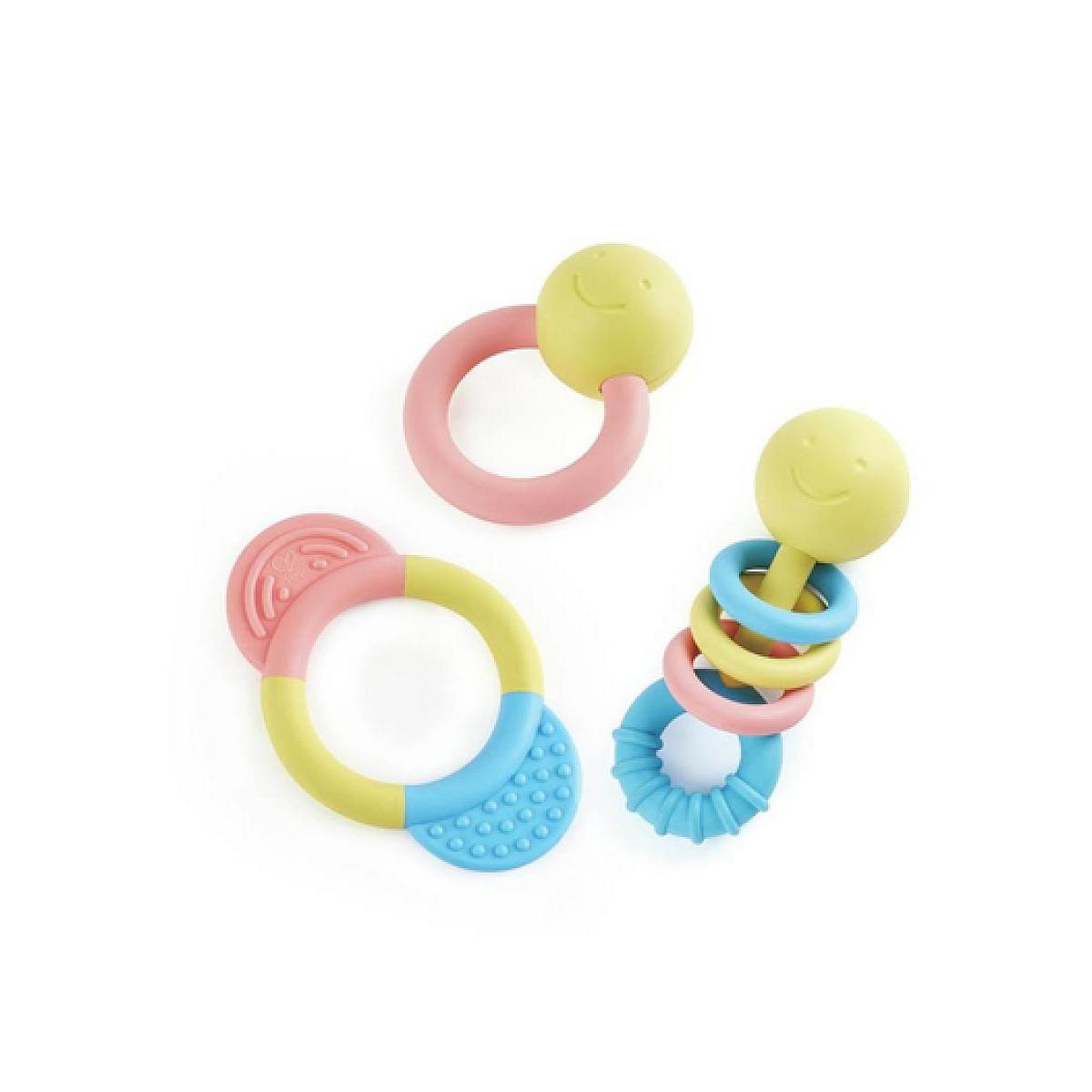 Hape Coffret d anneux et hochets en riz - 3 pieces