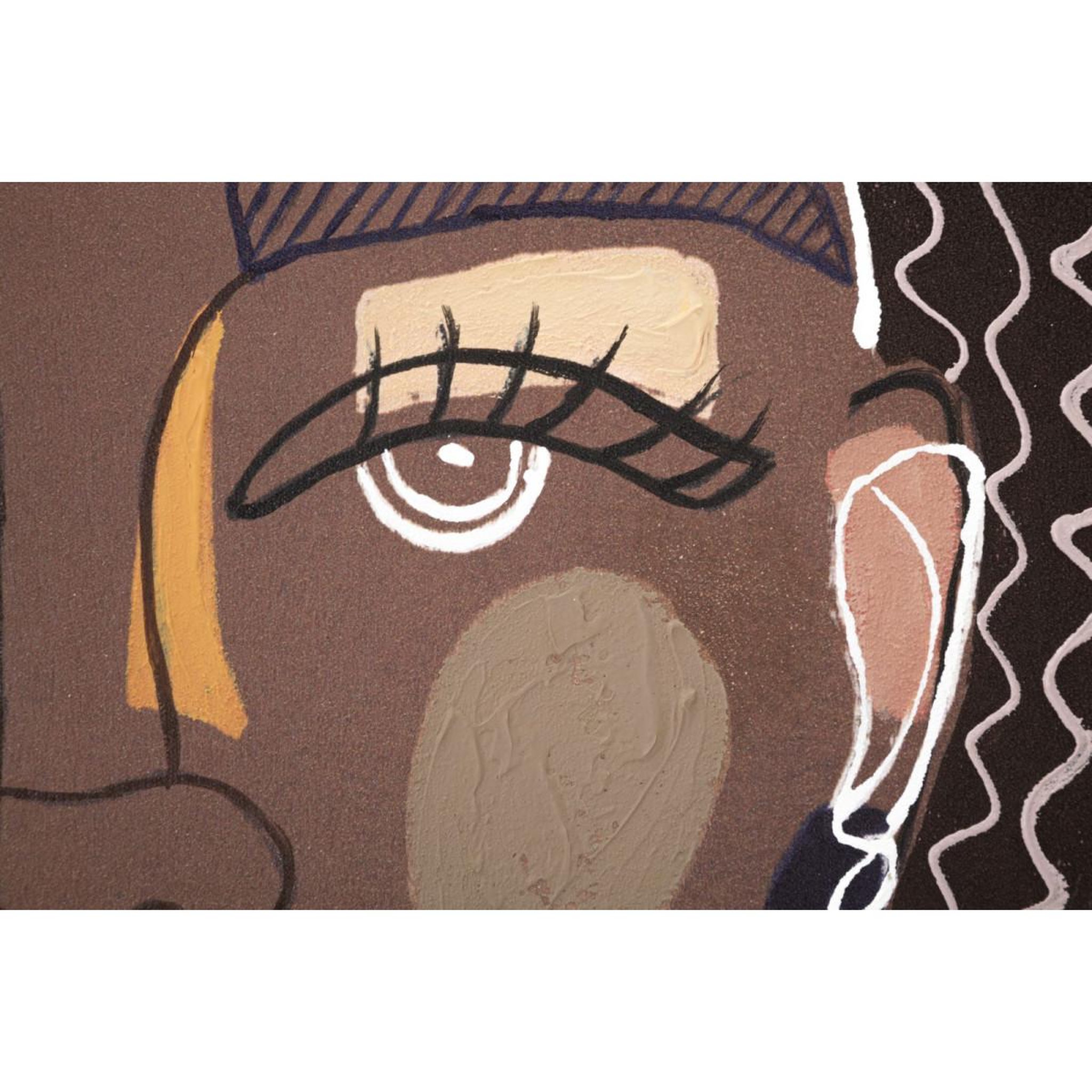Voir la diapositive 3 : Paris Prix Toile imprimée déco  tribal face  80x100cm marron