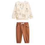 Petit Béguin Ensemble enfant sweat et pantalon en molleton Constellation. Coloris disponibles : Marron