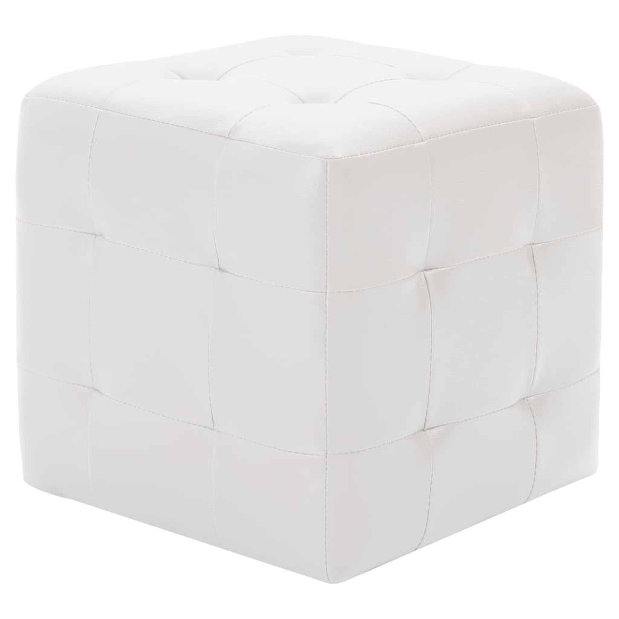 Voir la diapositive 2 : VIDAXL Poufs 2 pcs Blanc 30 x 30 x 30 cm Similicuir