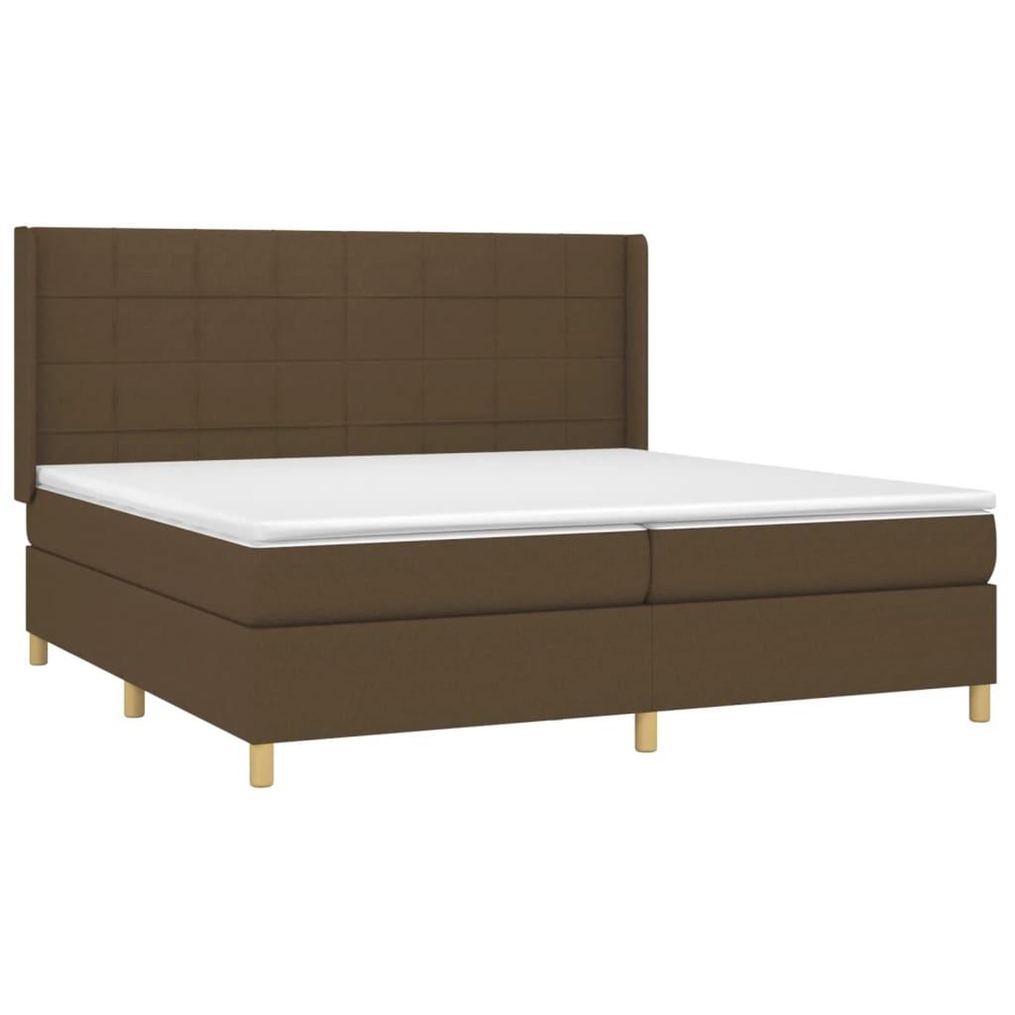 Voir la diapositive 3 : VIDAXL Sommier a lattes de lit avec matelas Marron fonce 200x200 cm