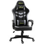 Voir la diapositive 1 : VINSETTO Chaise de bureau gaming réglable - coussin lombaires et tétière inclus - fonction bascule verrouillable - noir gris