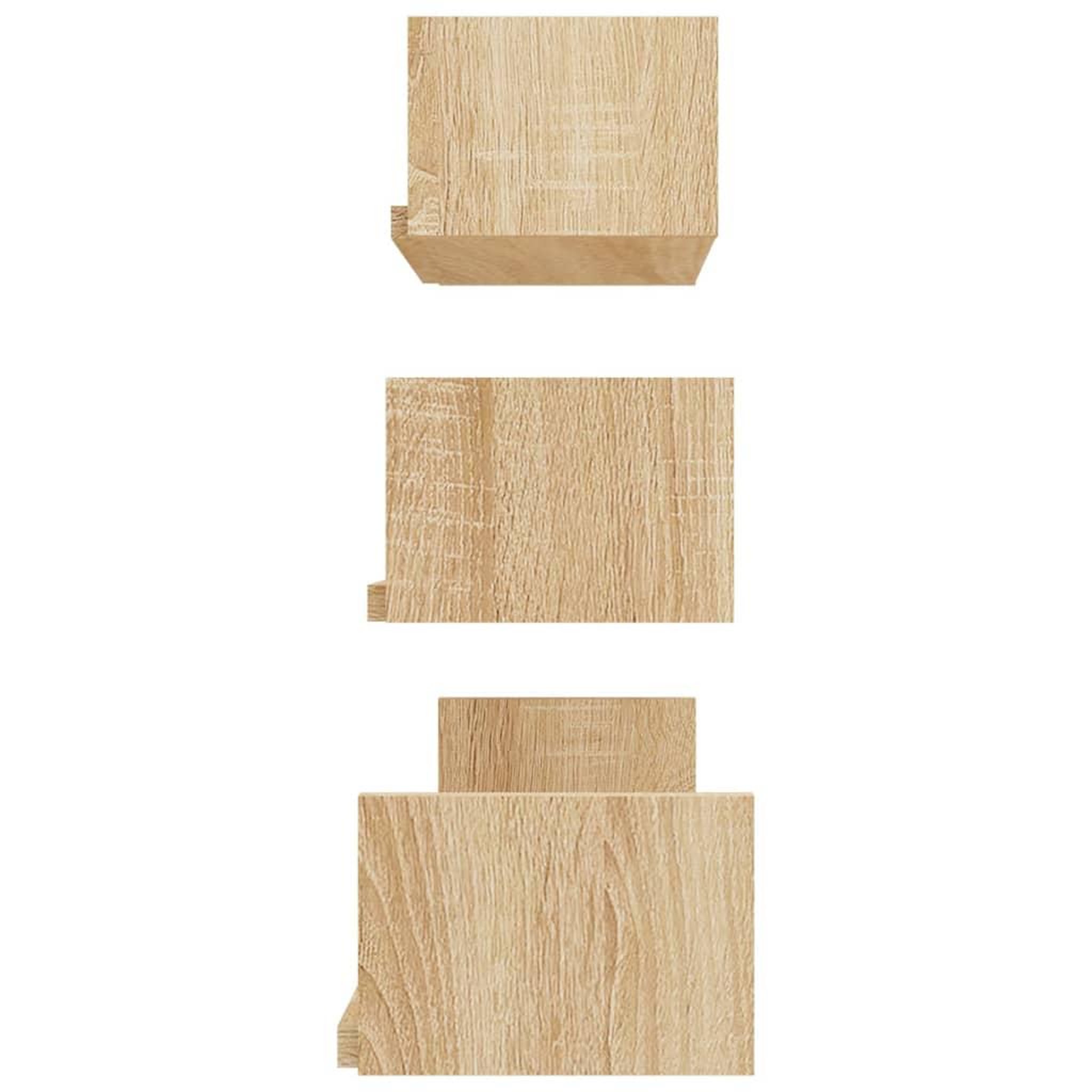 Voir la diapositive 5 : VIDAXL Etageres murales 3 pcs Chene sonoma Bois d'ingenierie
