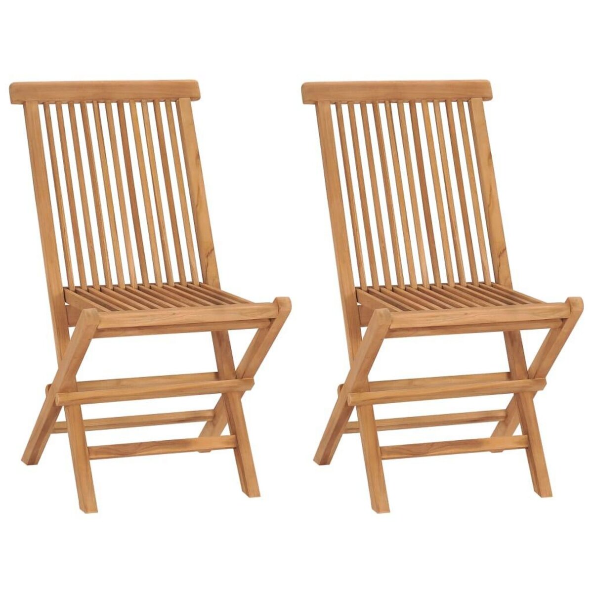 VIDAXL Chaises pliables de jardin lot de 2 Bois de teck solide