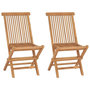 Voir la diapositive 1 : VIDAXL Chaises pliables de jardin lot de 2 Bois de teck solide