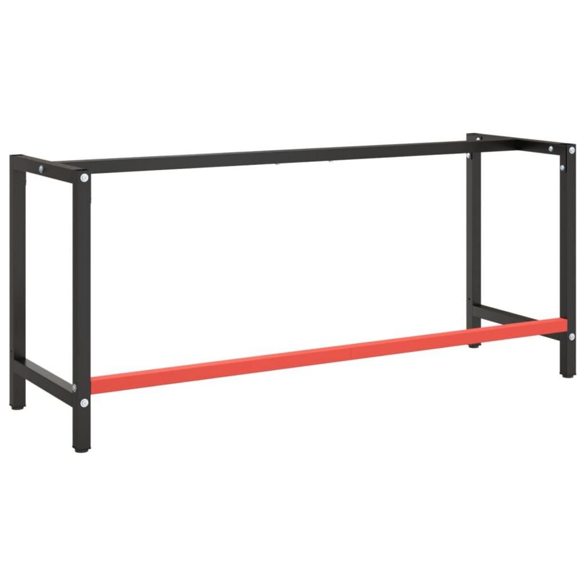VIDAXL Cadre de banc de travail Noir et rouge mat 180x57x79 cm Metal