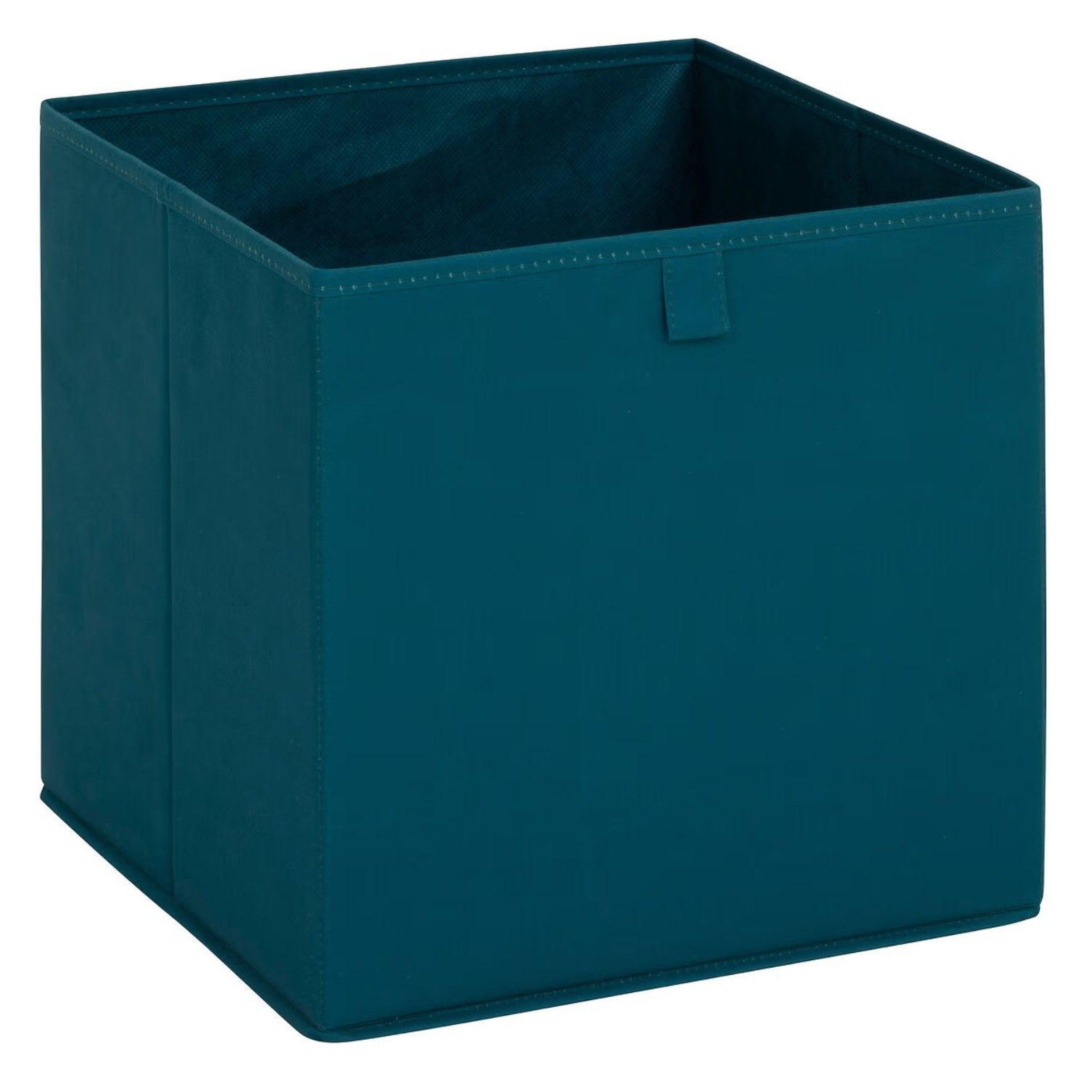 Voir la diapositive 3 : TOILINUX Lot de 2 boites de rangement olivia - l. 31 x l.31 x h. 31 cm - bleu