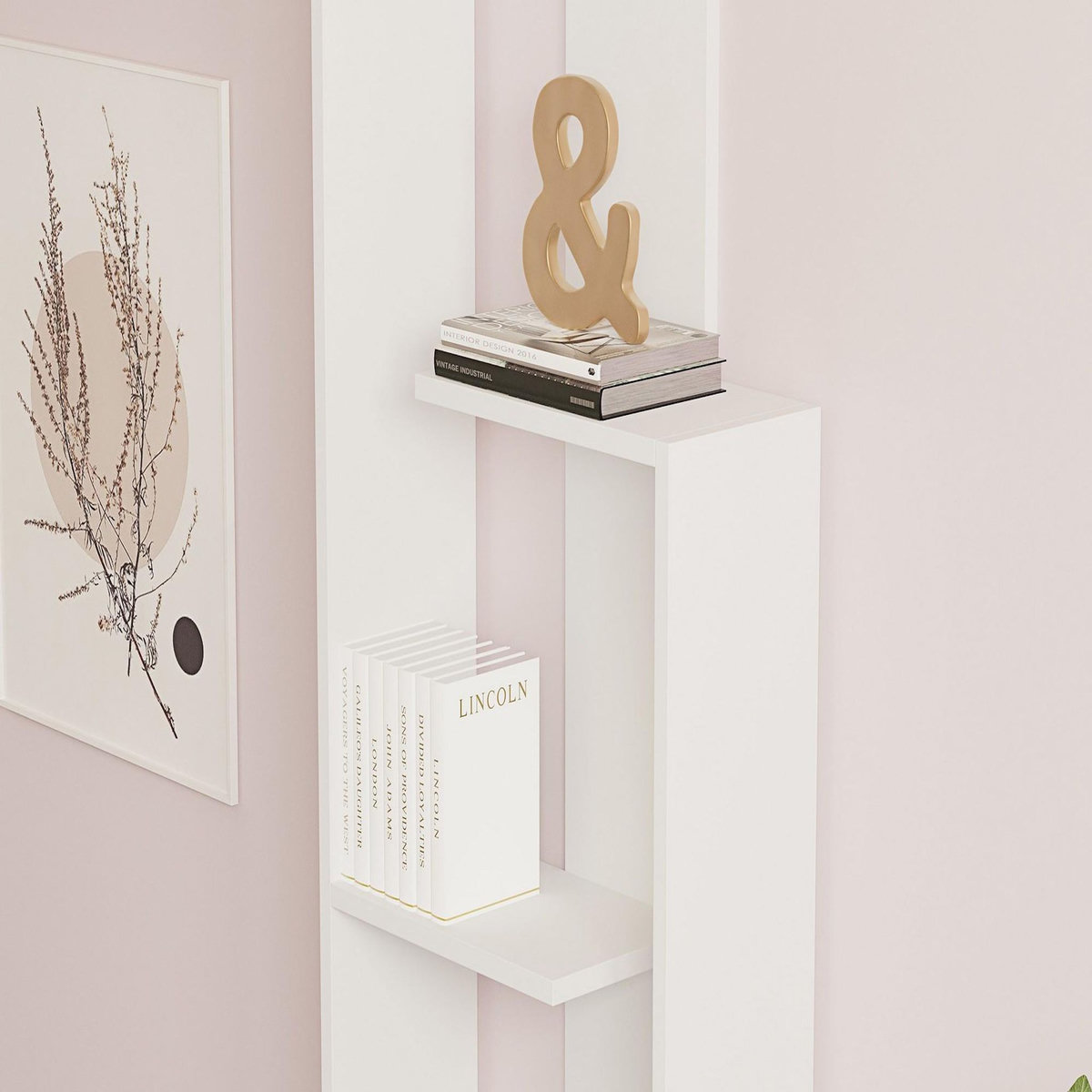 Habitat et Jardin Bibliothèque en bois  Wand  - 50 x 19 x 160 cm - Blanc