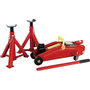 Voir la diapositive 1 : Carpoint Carpoint Cric de type rouleur et 2 supports d'essieu 2000 kg Rouge