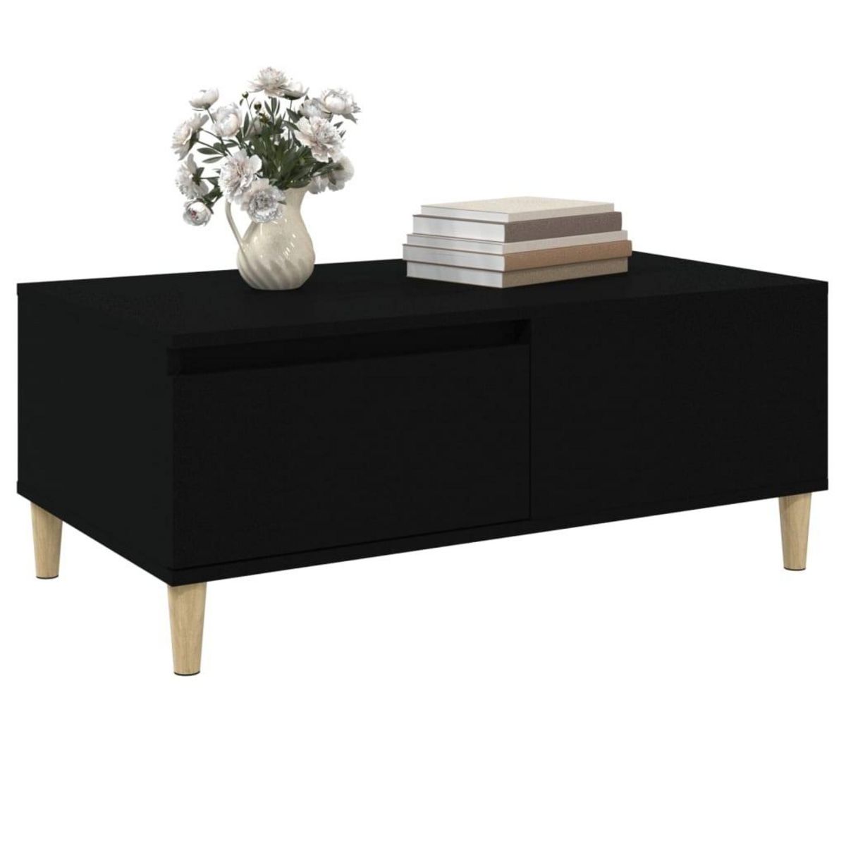 VIDAXL Table basse Noir 90x50x36,5 cm Bois d'ingenierie