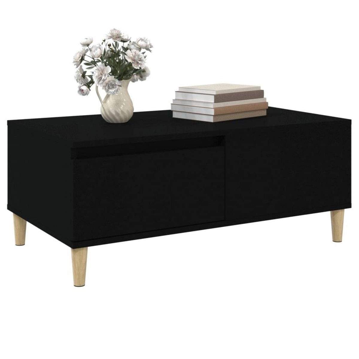VIDAXL Table basse Noir 90x50x36,5 cm Bois d'ingenierie