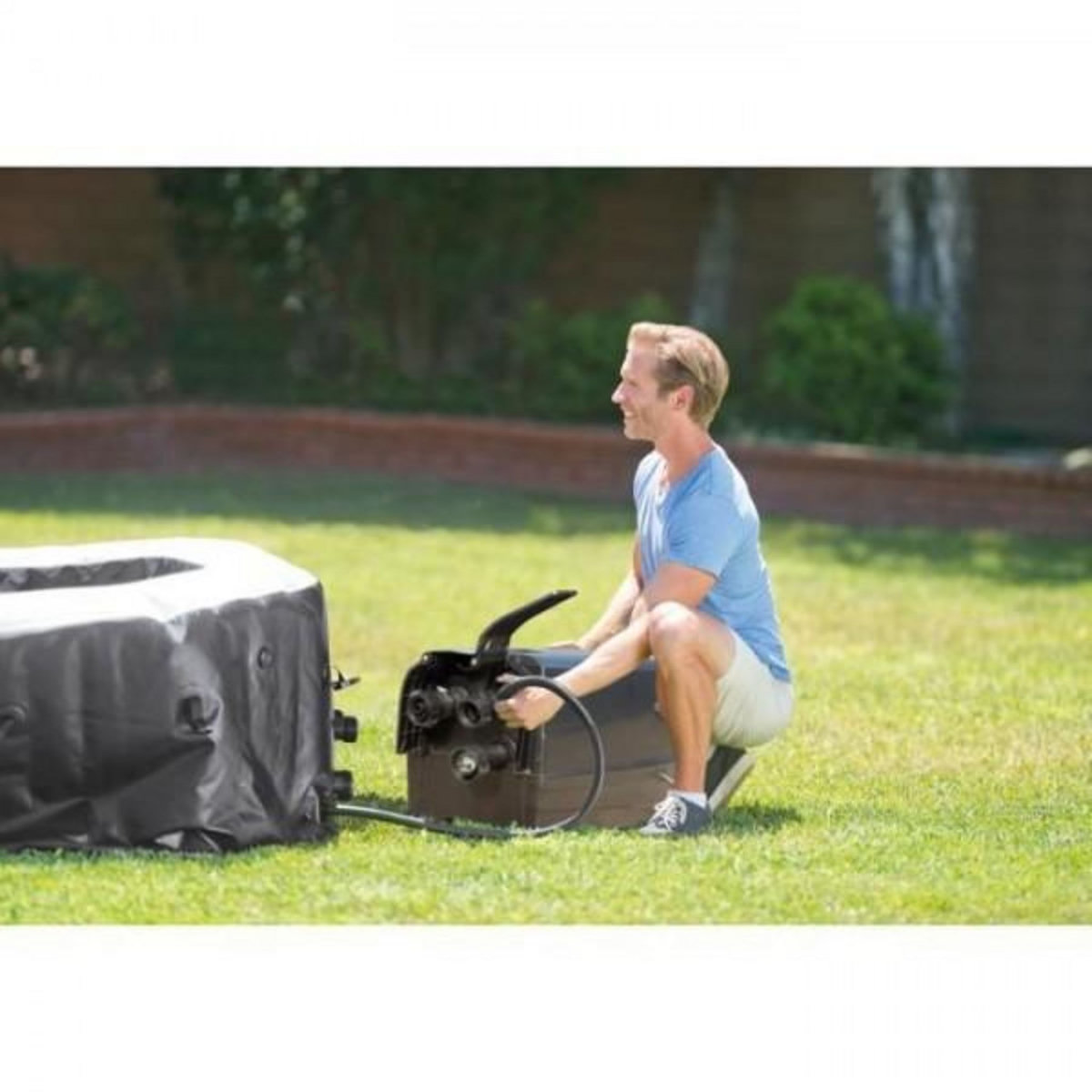INTEX Spa gonflable INTEX - Carbone - 201 x 71 cm - 4 places - Octogonal - 28458EX