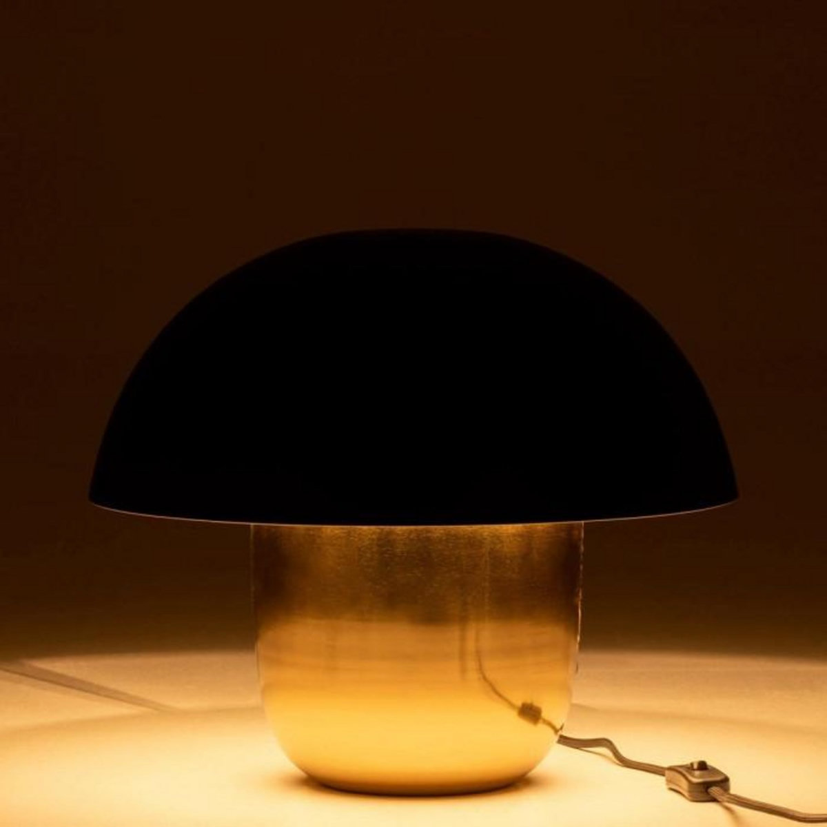 Paris Prix Lampe à Poser  Champignon Métal  50cm Noir & Or