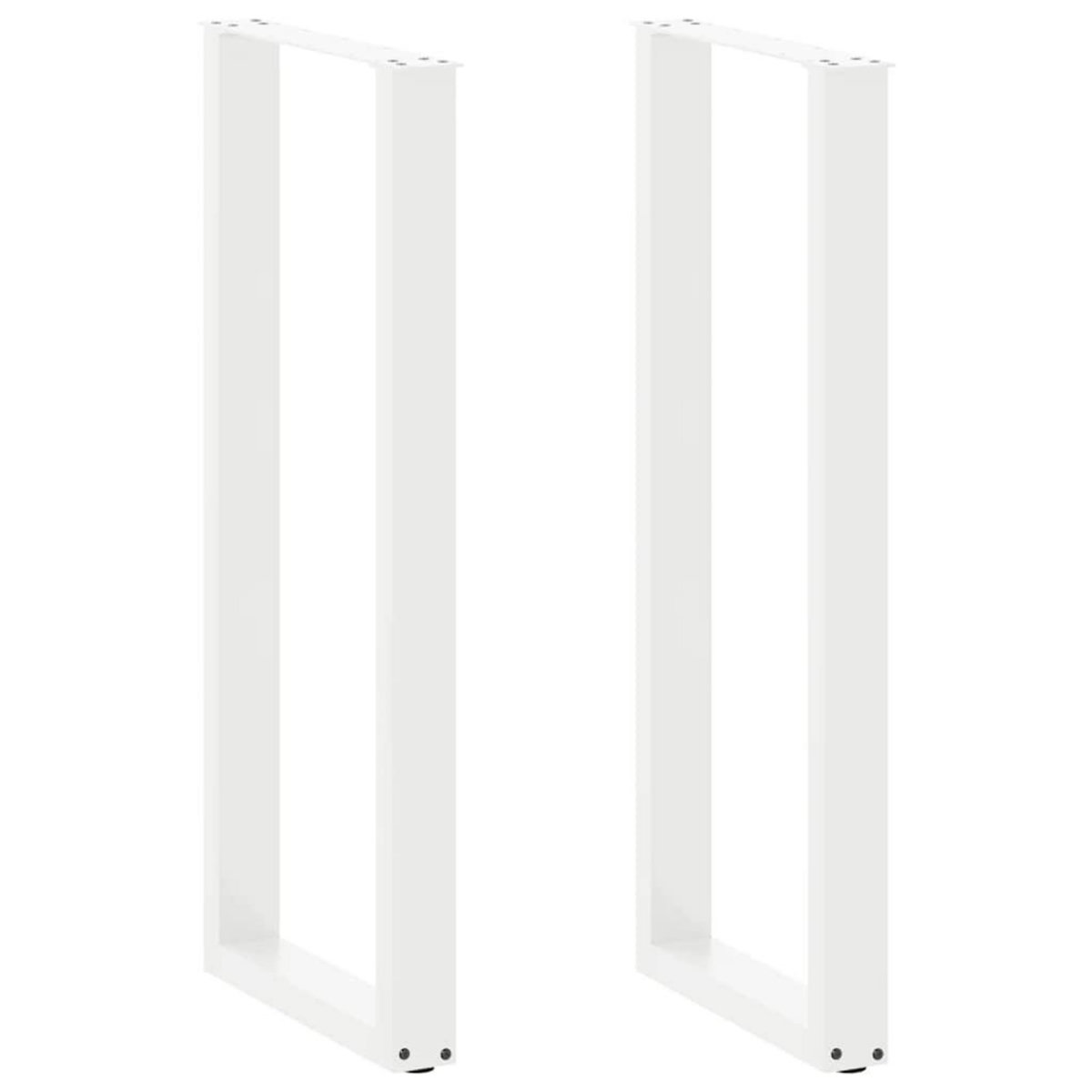 VIDAXL Pieds de table basse forme de U 2pcs blanc 50x(110-111)cm acier