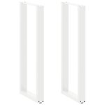 VIDAXL Pieds de table basse forme de U 2pcs blanc 50x(110-111)cm acier