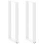 Voir la diapositive 1 : VIDAXL Pieds de table basse forme de U 2pcs blanc 50x(110-111)cm acier