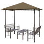 Voir la diapositive 2 : VIDAXL Pavillon de jardin et table et bancs 2,5x1,5x2,4m Taupe 180g/m^2